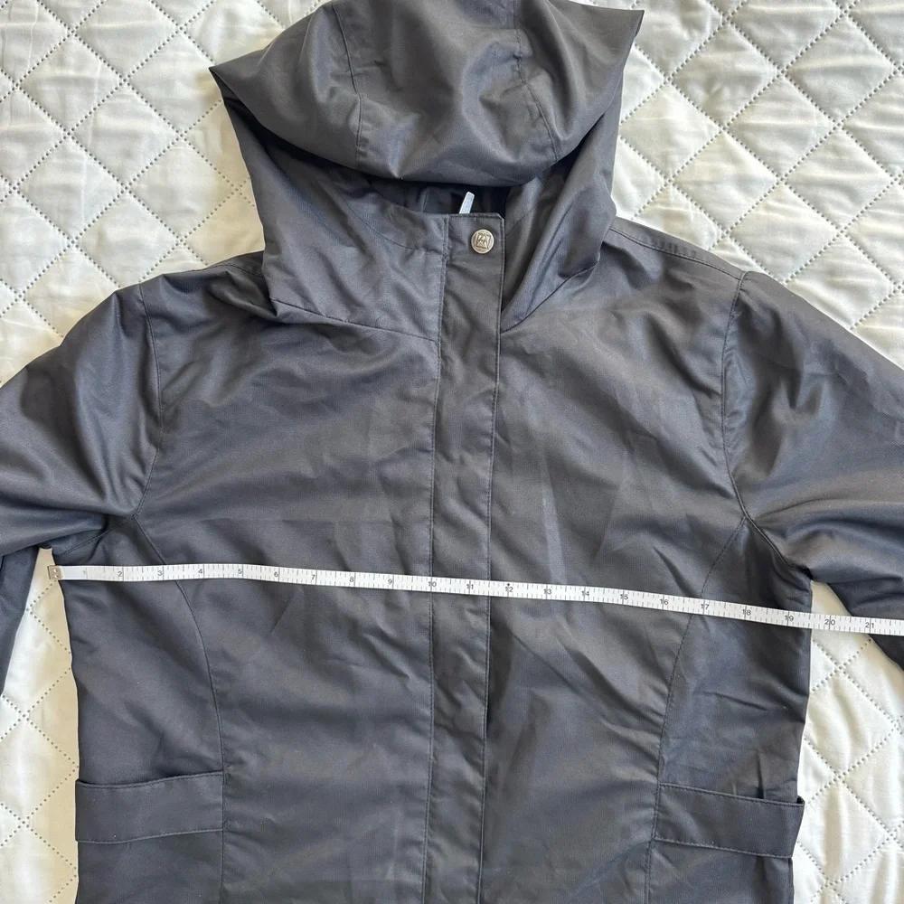 Avalanche Women’s Hooded Rain Jacket Black Lightweight Outdoor Hiking Coat Sz S